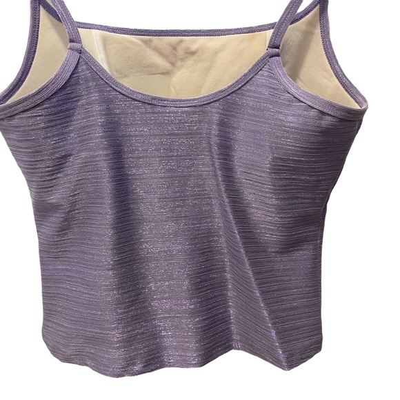 Papillon Blanc purple shimmer tank with built in bra - Picture 5 of 7